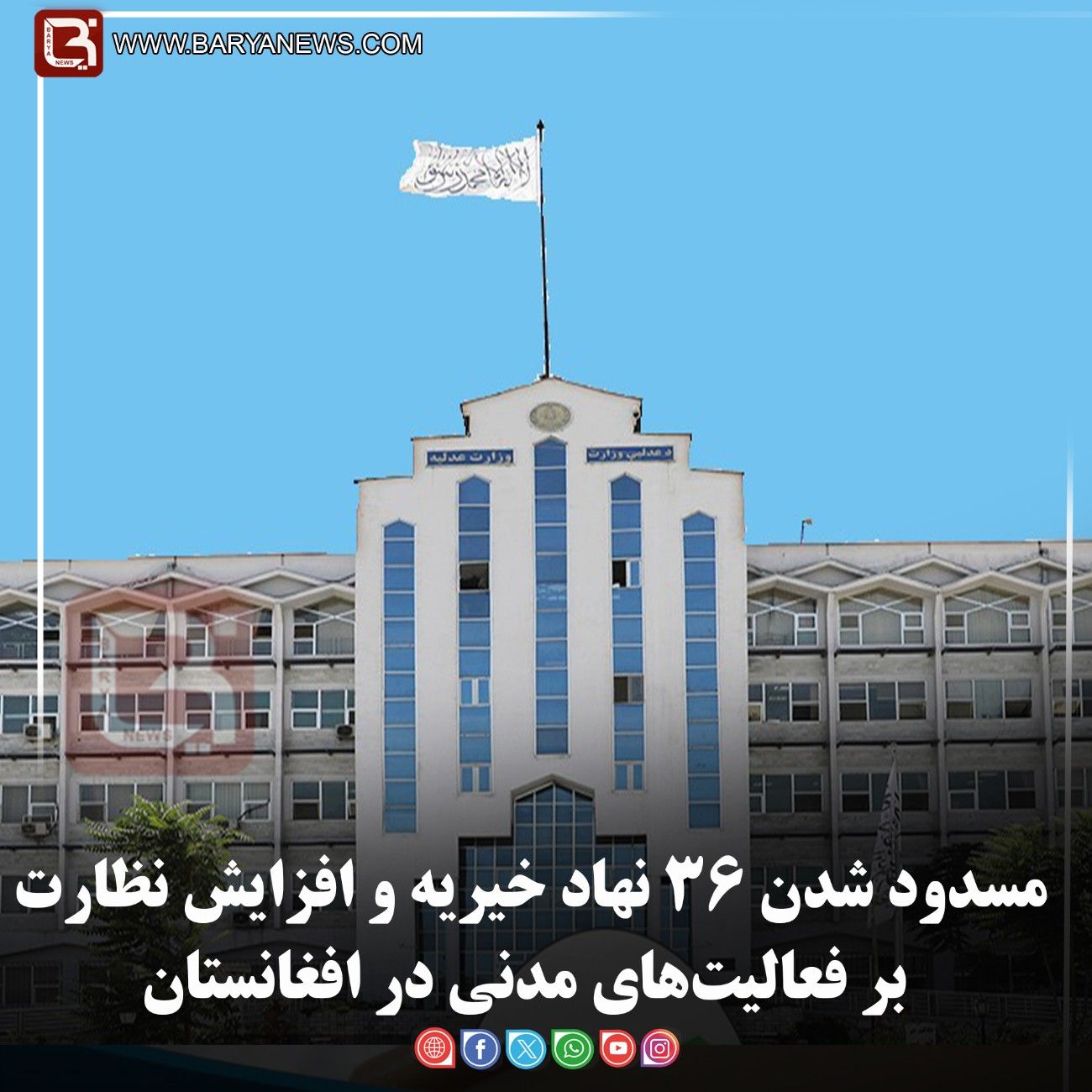 مسدود شدن ۳۶ نهاد خیریه و افزایش نظارت بر فعالیت‌های مدنی در افغانستان