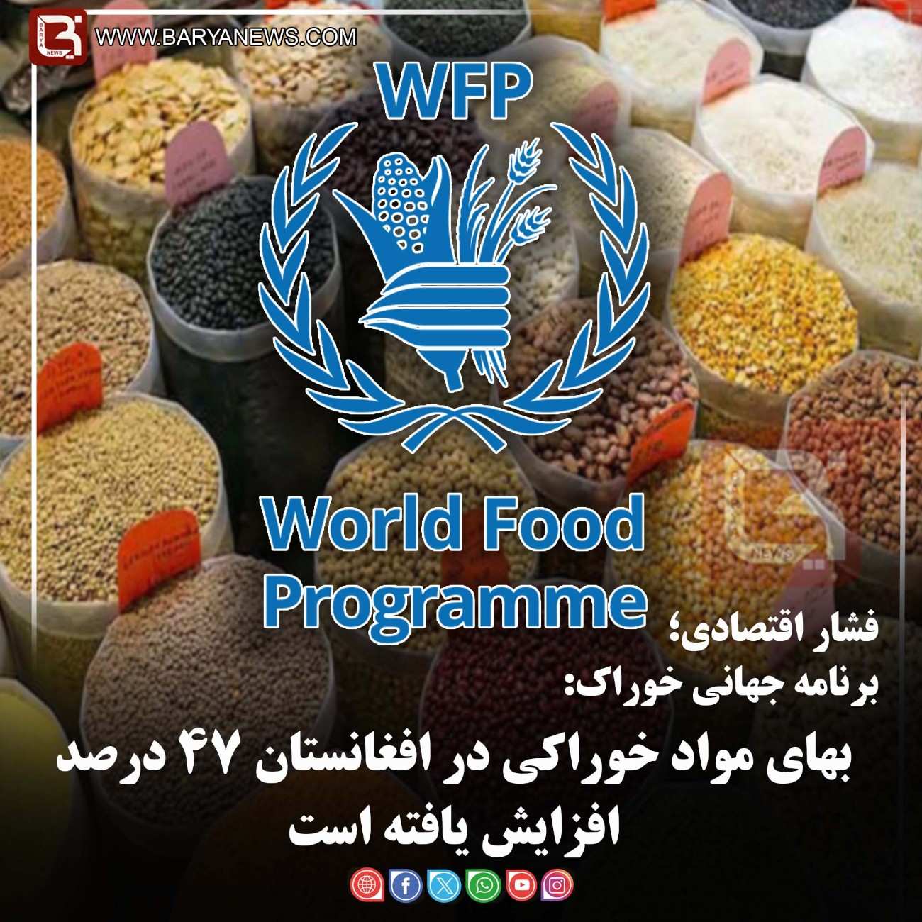 برنامه جهانی خوراک:   بهای مواد خوراکی در افغانستان ۴۷ درصد افزایش یافته است