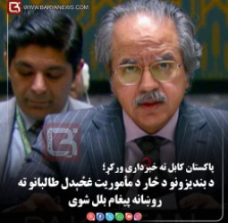 نیویارک — په ملګرو ملتونو کې د پاکستان کابل ته خبرداری ورکړ؛ د بندیزونو د څار د مأموریت غځېدل طالبانو ته روښانه پیغام بلل شوی