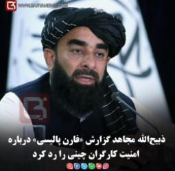 ذبیح‌الله مجاهد گزارش «فارن پالیسی» درباره امنیت کارگران چینی را رد کرد