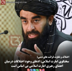 سخنگوی امارت اسلامی:  ادعای وجود اختلافات درمیان اعضای رهبری امارت اسلامی بی اساس است