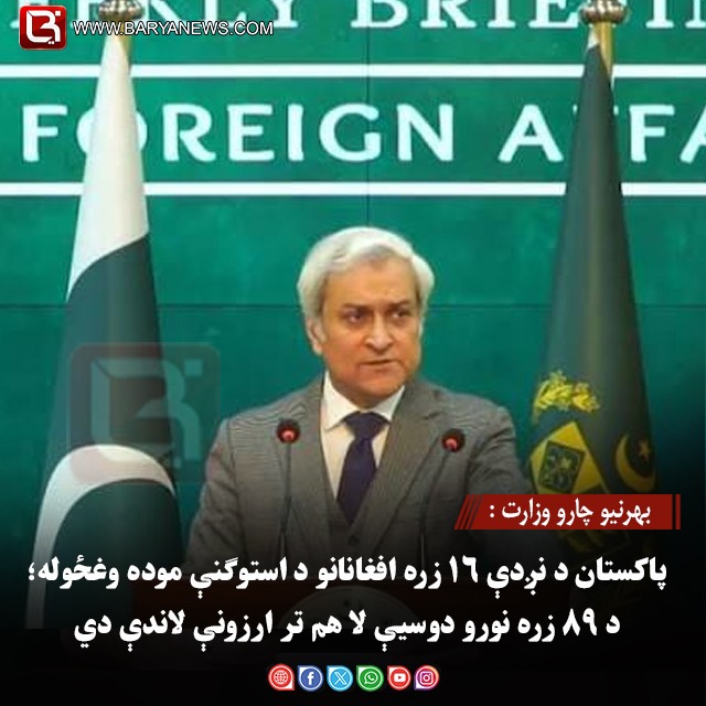 بهرنیو چارو وزارت : پاکستان د نږدې ۱۶ زره افغانانو د استوګنې موده وغځوله؛ د ۸۹ زره نورو دوسیې لا هم تر ارزونې لاندې دي