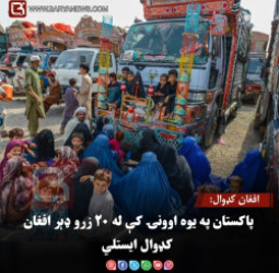 افغان کډوال:پاکستان په یوه اوونۍ کې له ۲۰ زرو ډېر افغان کډوال ایستلي