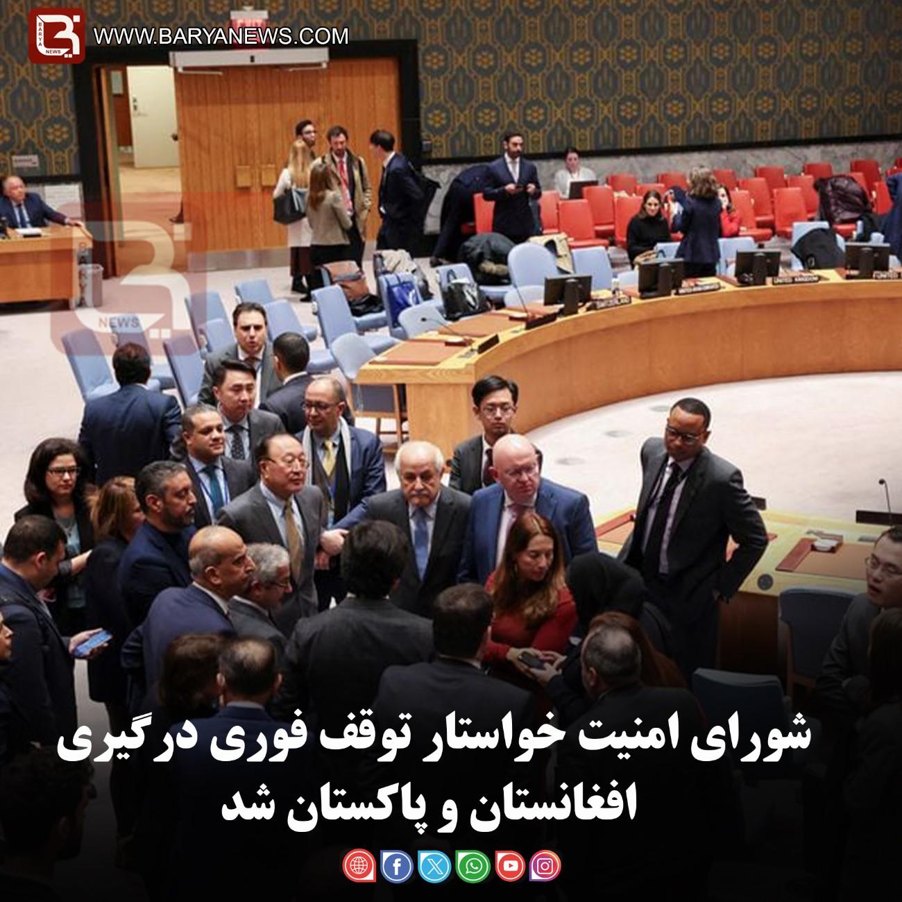 شورای امنیت خواستار توقف فوری درگیری افغانستان و پاکستان شد