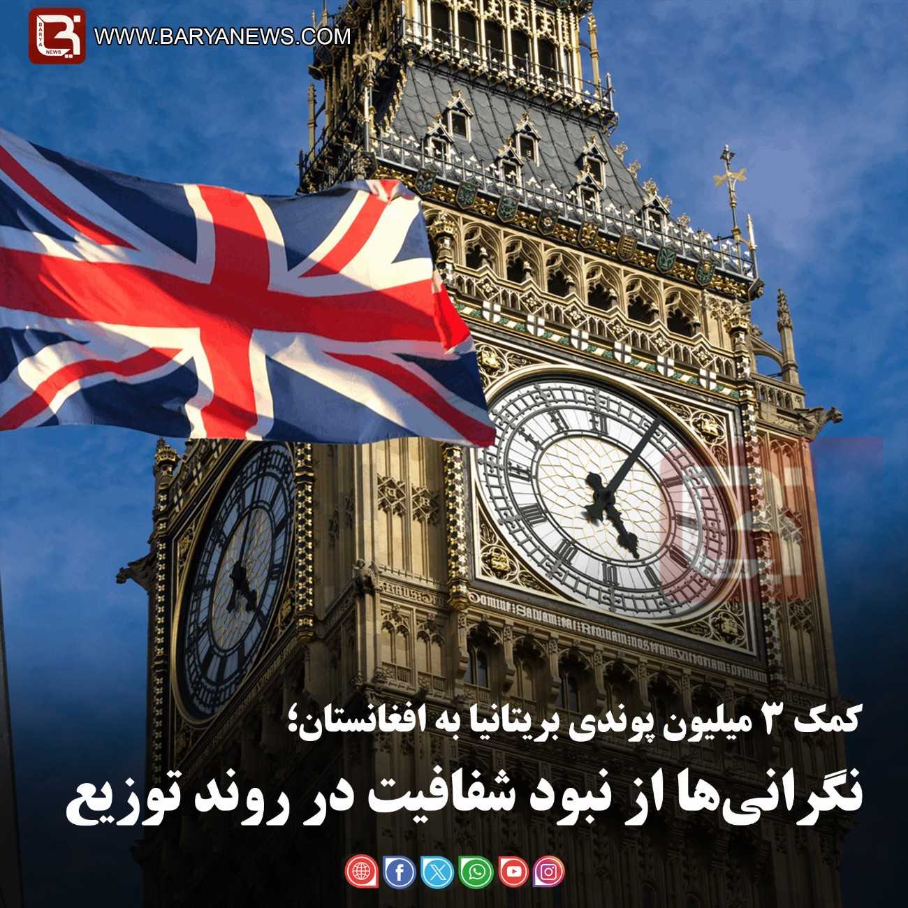 کمک ۳ میلیون پوندی بریتانیا به افغانستان؛   نگرانی‌ها از نبود شفافیت در روند توزیع