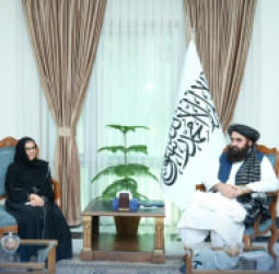 د بهرنیو چارو وزارت : متقي او د یوناما مشرې د راستنېدونکو کډوالو پر اړتیاوو او بشري مرستو خبرې کړې