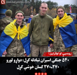 روسیې او اوکراین :  ۵۴۰ جنګي اسیران تبادله کړل؛ دواړو لورو ۲۷۰ـ۲۷۰ کسان خوشې کړل