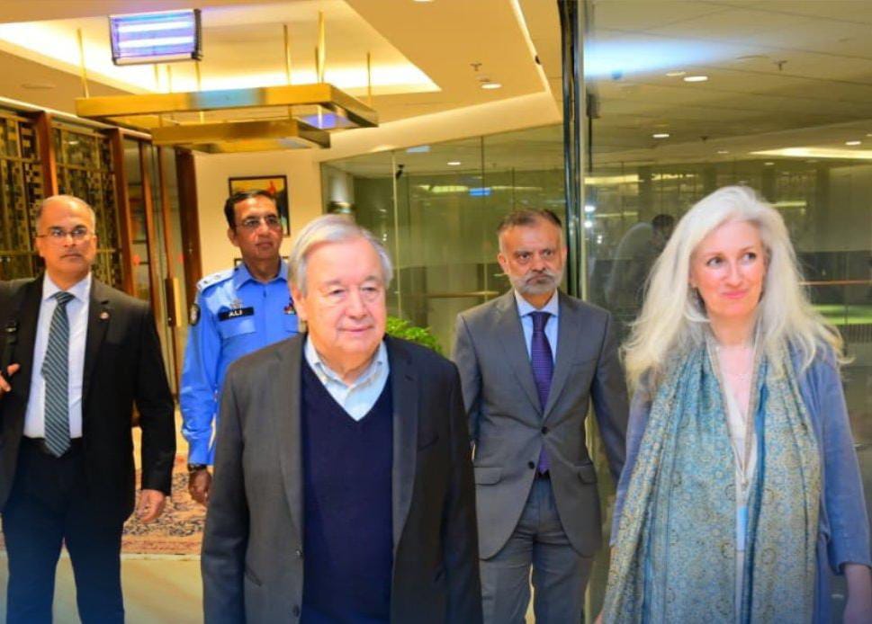 انتونیو ګوترش : د ملګرو ملتونو سرمنشي درې ورځني سفر لپاره اسلام‌اباد ته ورسېد