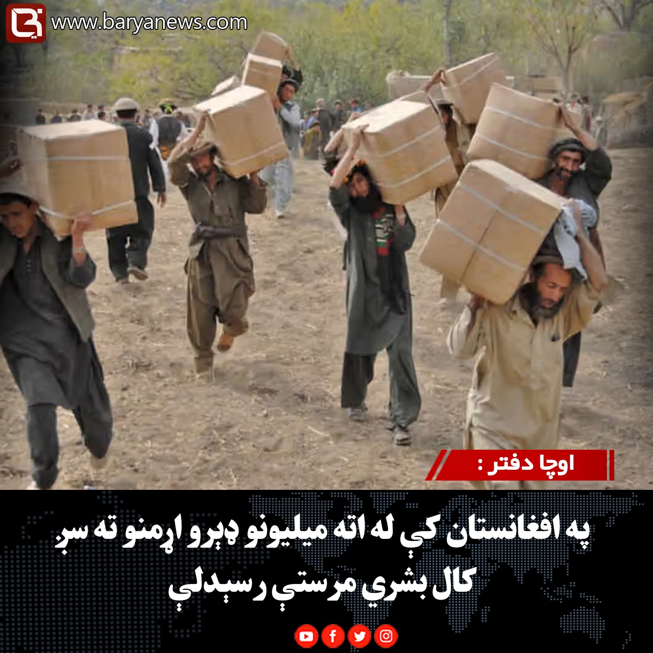 اوچا دفتر :  په افغانستان کې له اته میلیونو ډېرو اړمنو ته سږ کال بشري مرستې رسېدلې