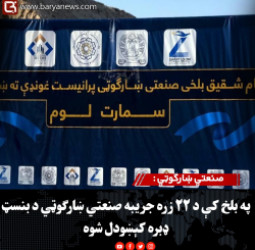 صنعتي ښارګوټي : په بلخ کې د ۲۲ زره جریبه صنعتي ښارګوټي د بنسټ ډبره کېښودل شوه